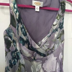 Silk Blend lilac floral Talbots maxi gown